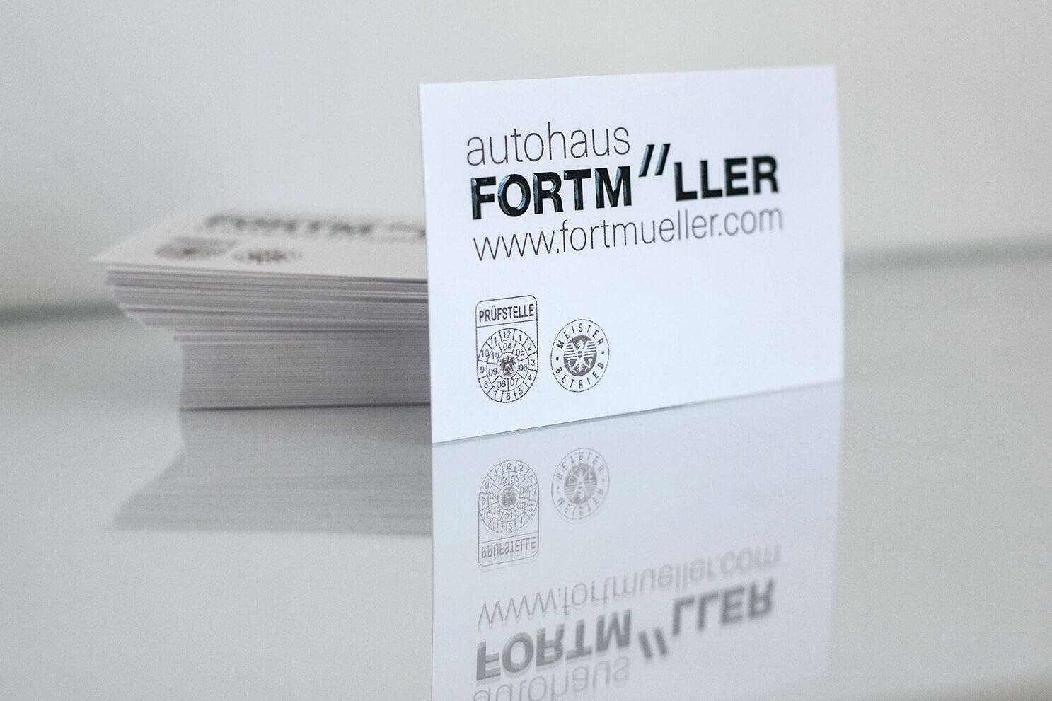 Autohaus Fortmüller, Corporate Design, Branding, Firmenauftritt, Grafik, Werbung, Logo, Visitenkarten
